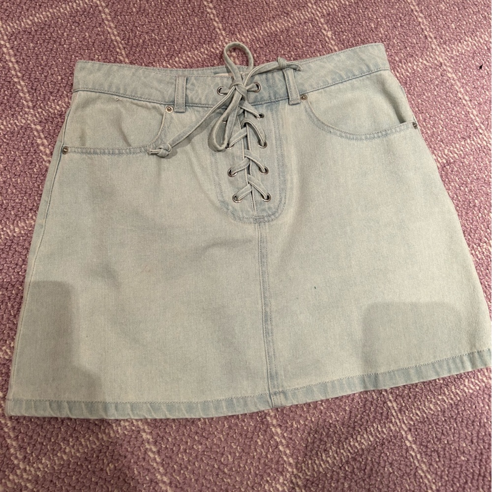 Forever 21 Jean Skirt with Tie